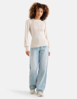Ajour Top Beige