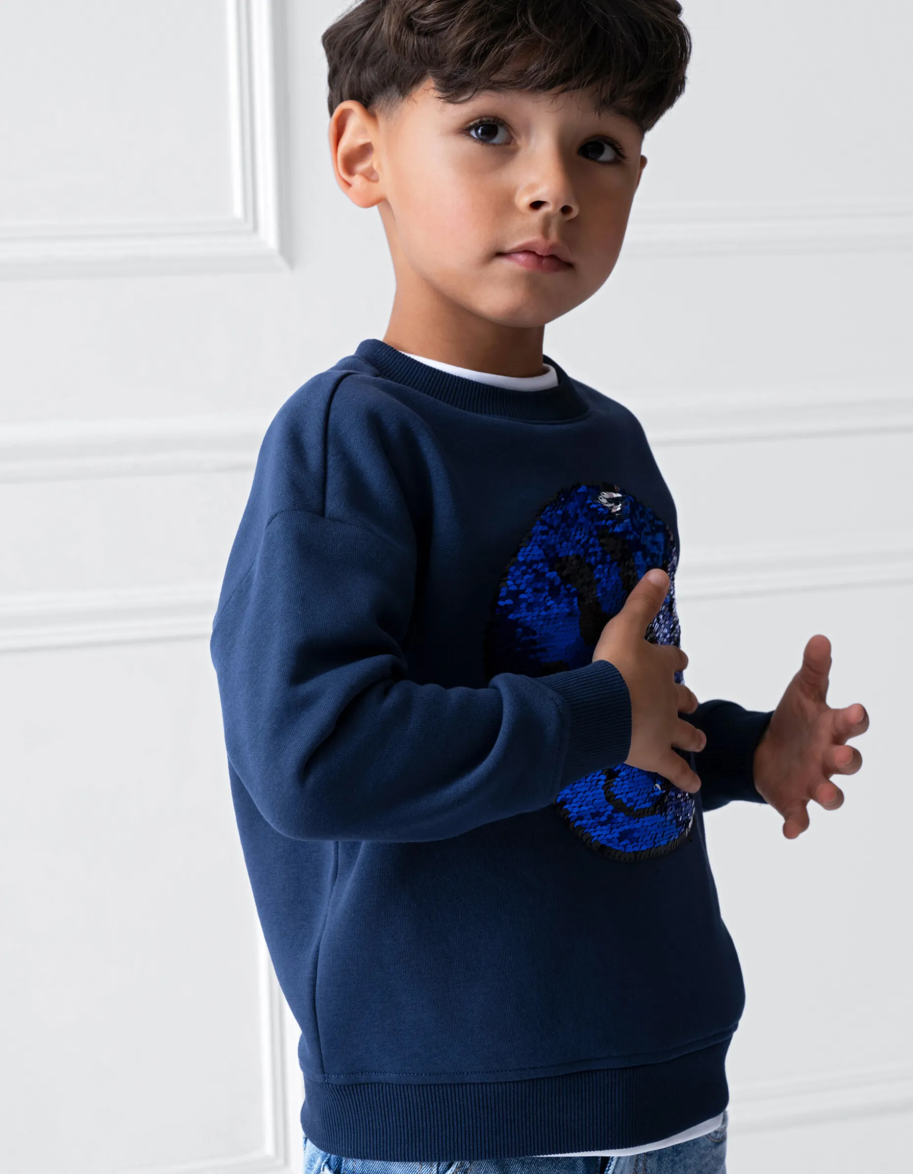 Artwork Sweater Donkerblauw