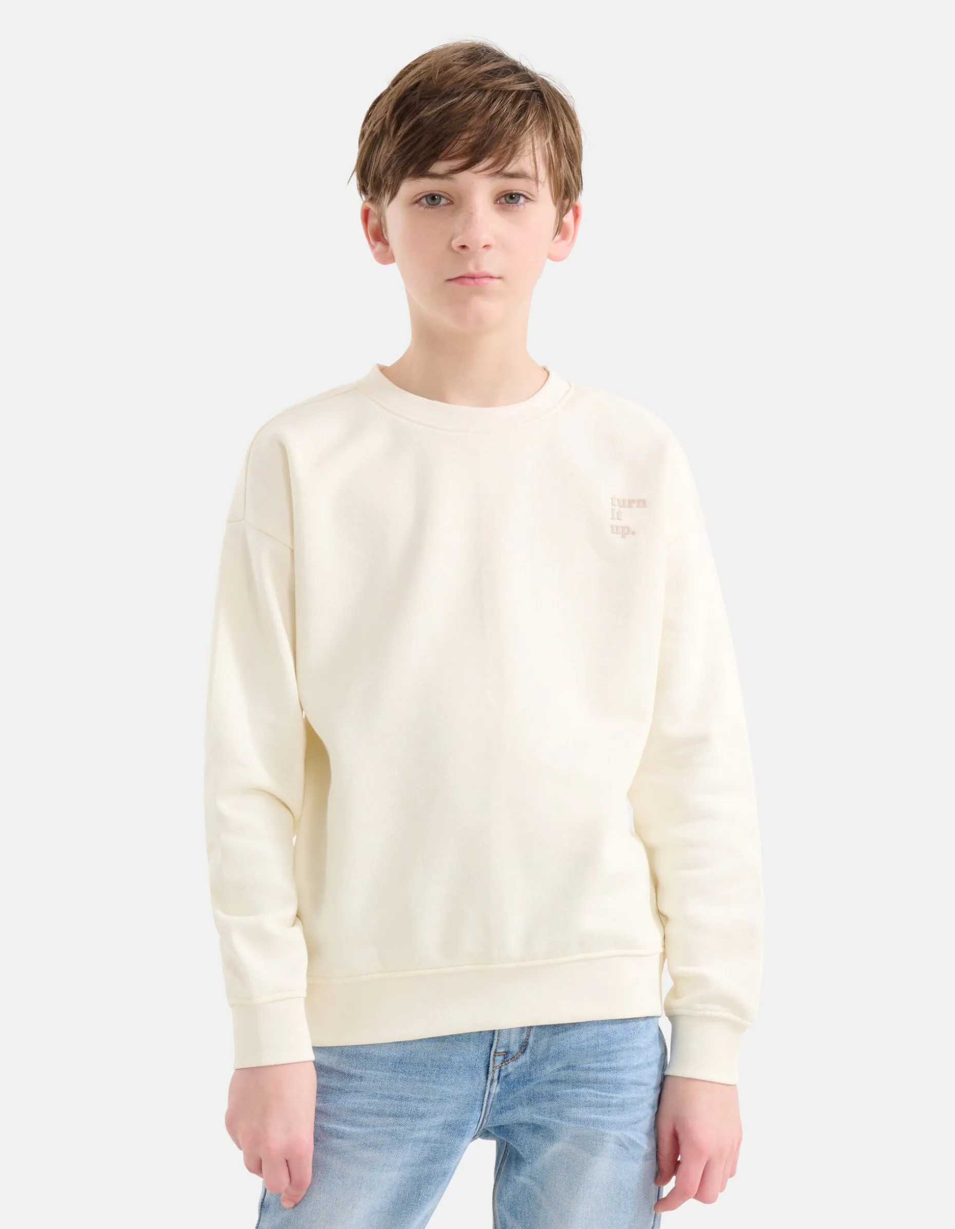 Artwork Sweater Gebroken Wit