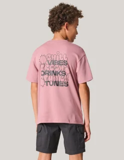 Artwork T-shirt Donkerroze