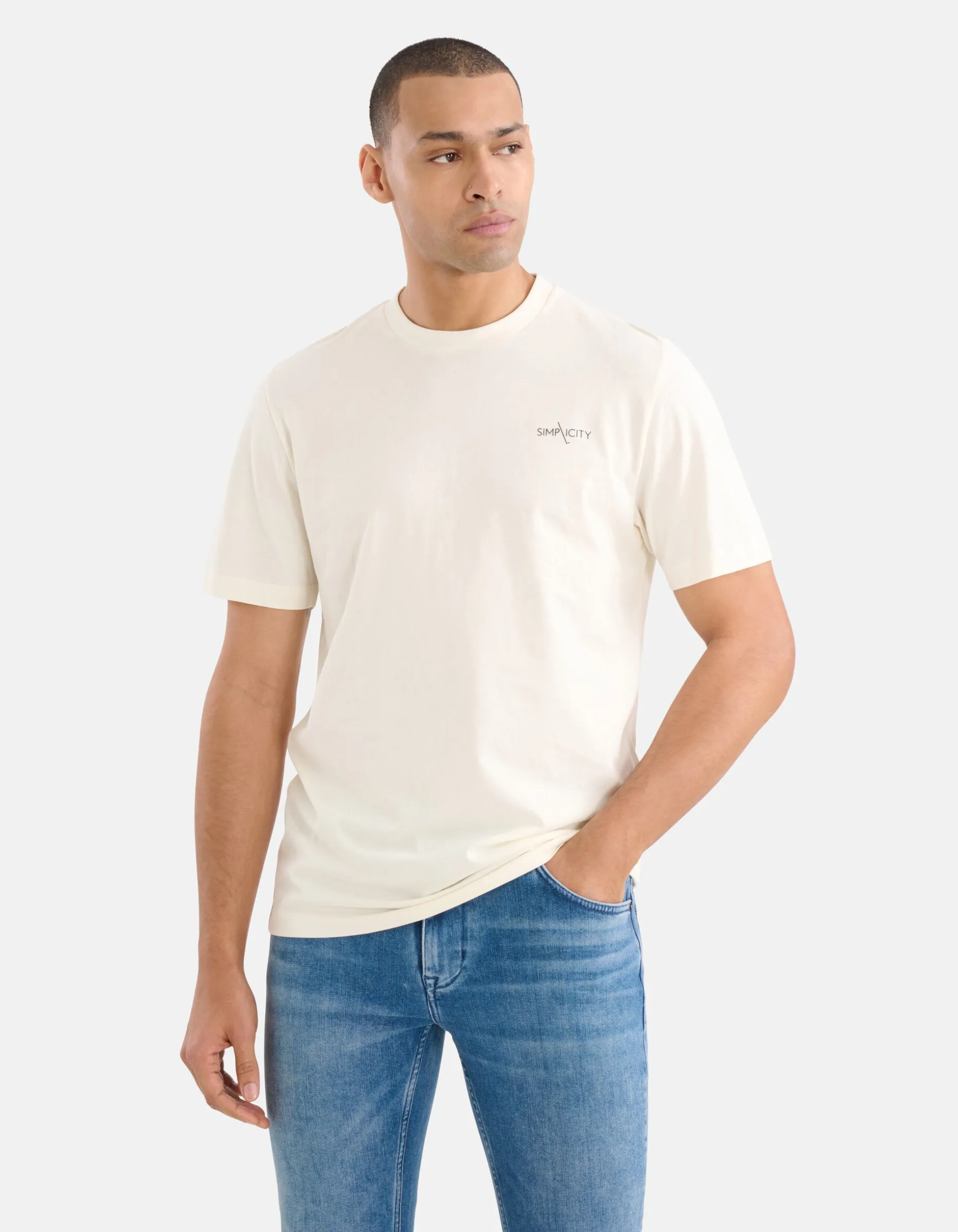 Artwork T-shirt Gebroken Wit