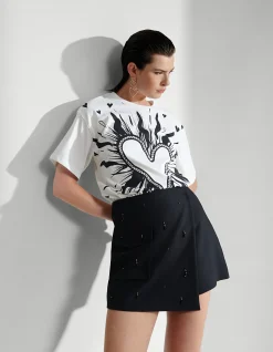 Artwork T-shirt Gebroken Wit