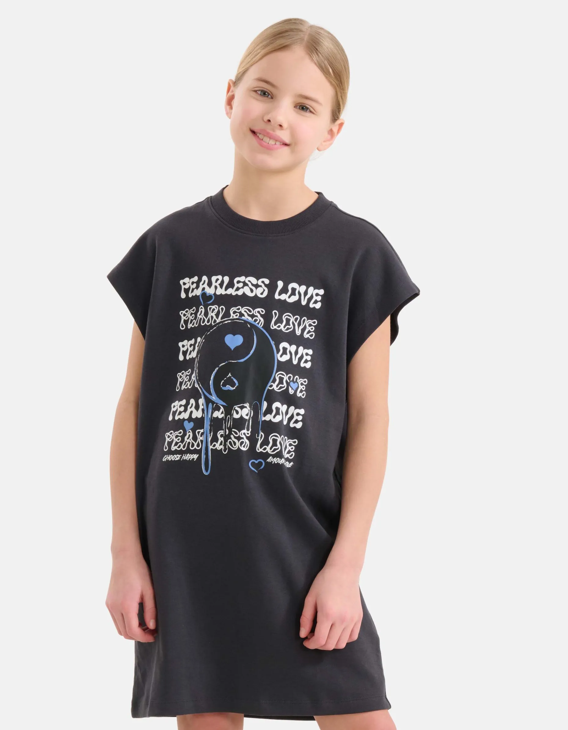 Artwork T-shirt Jurk Zwart
