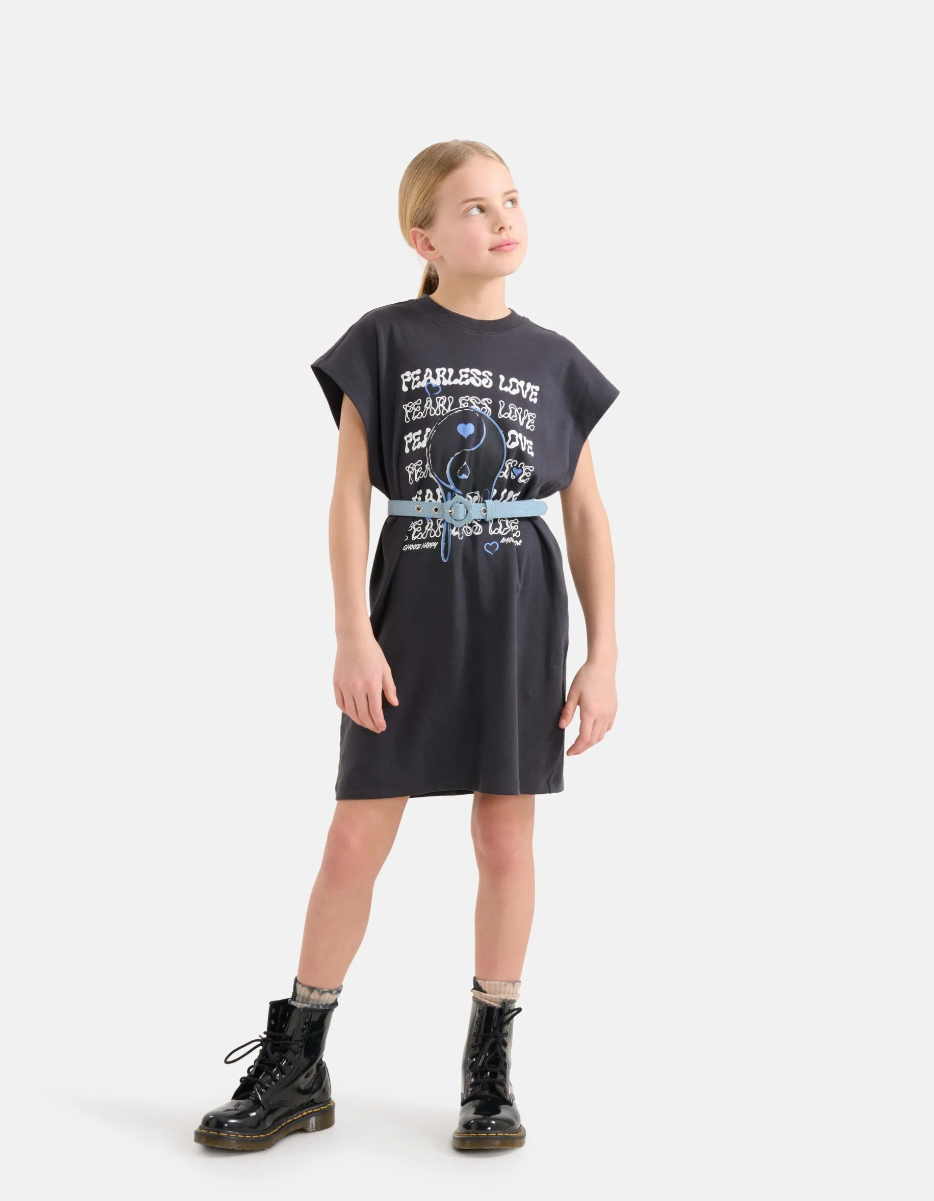 Artwork T-shirt Jurk Zwart