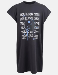 Artwork T-shirt Jurk Zwart