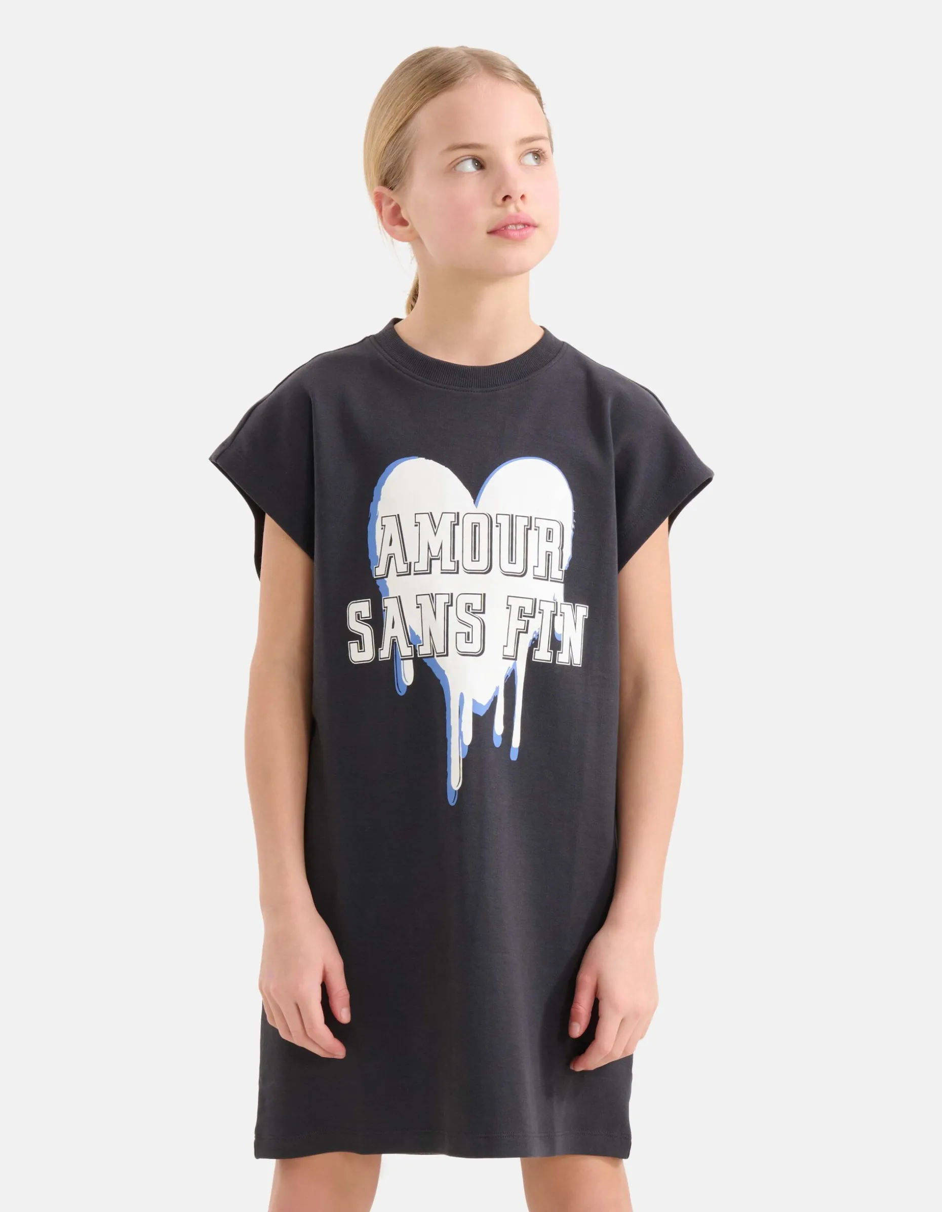 Artwork T-shirt Jurk Zwart