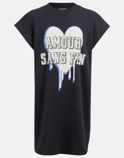 Artwork T-shirt Jurk Zwart