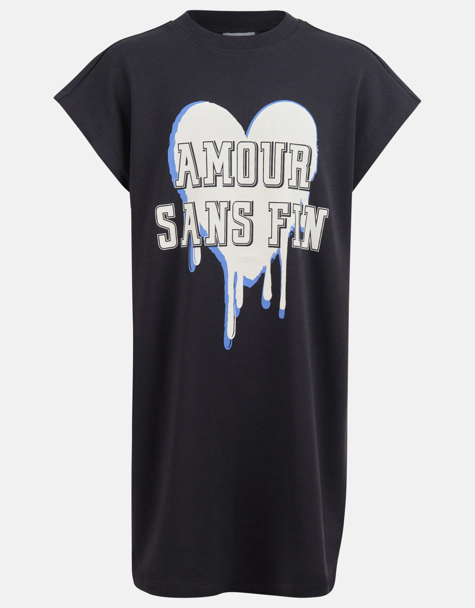 Artwork T-shirt Jurk Zwart
