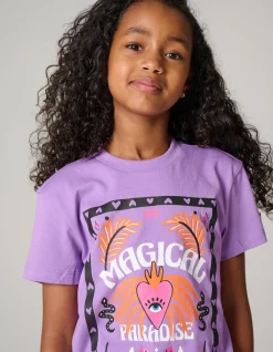 Artwork T-shirt Paars