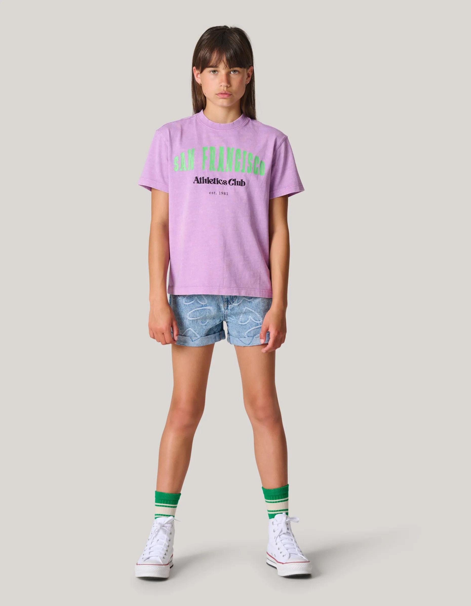 Artwork T-shirt Paars