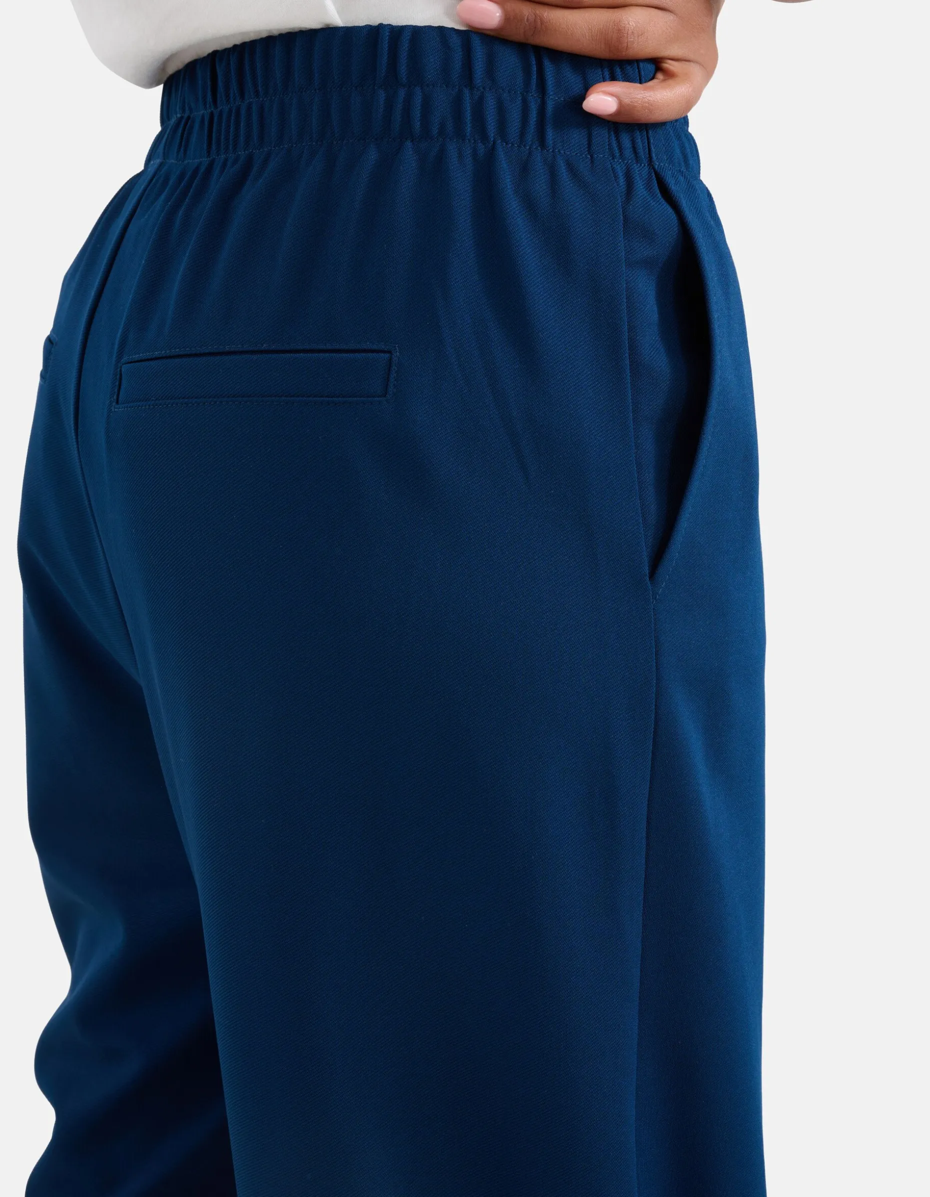 Basic Wide Leg Broek Blauw