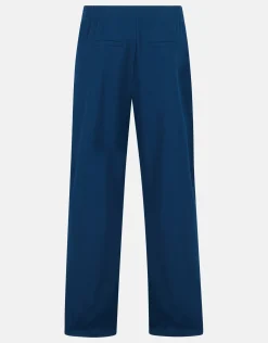 Basic Wide Leg Broek Blauw