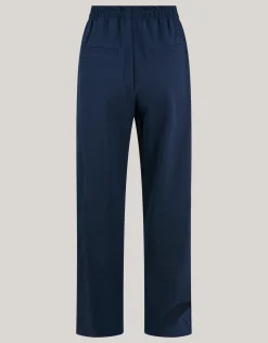 Basic Wide Leg Broek Donkerblauw
