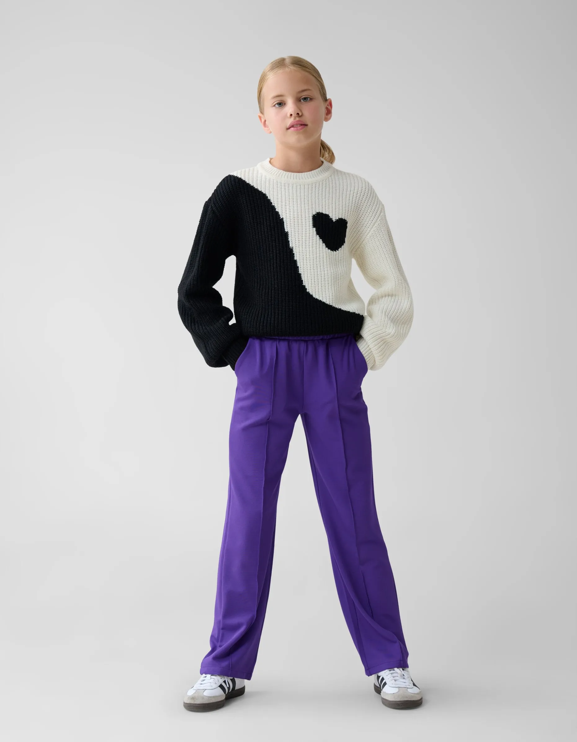 Basic Wide Leg Broek Paars
