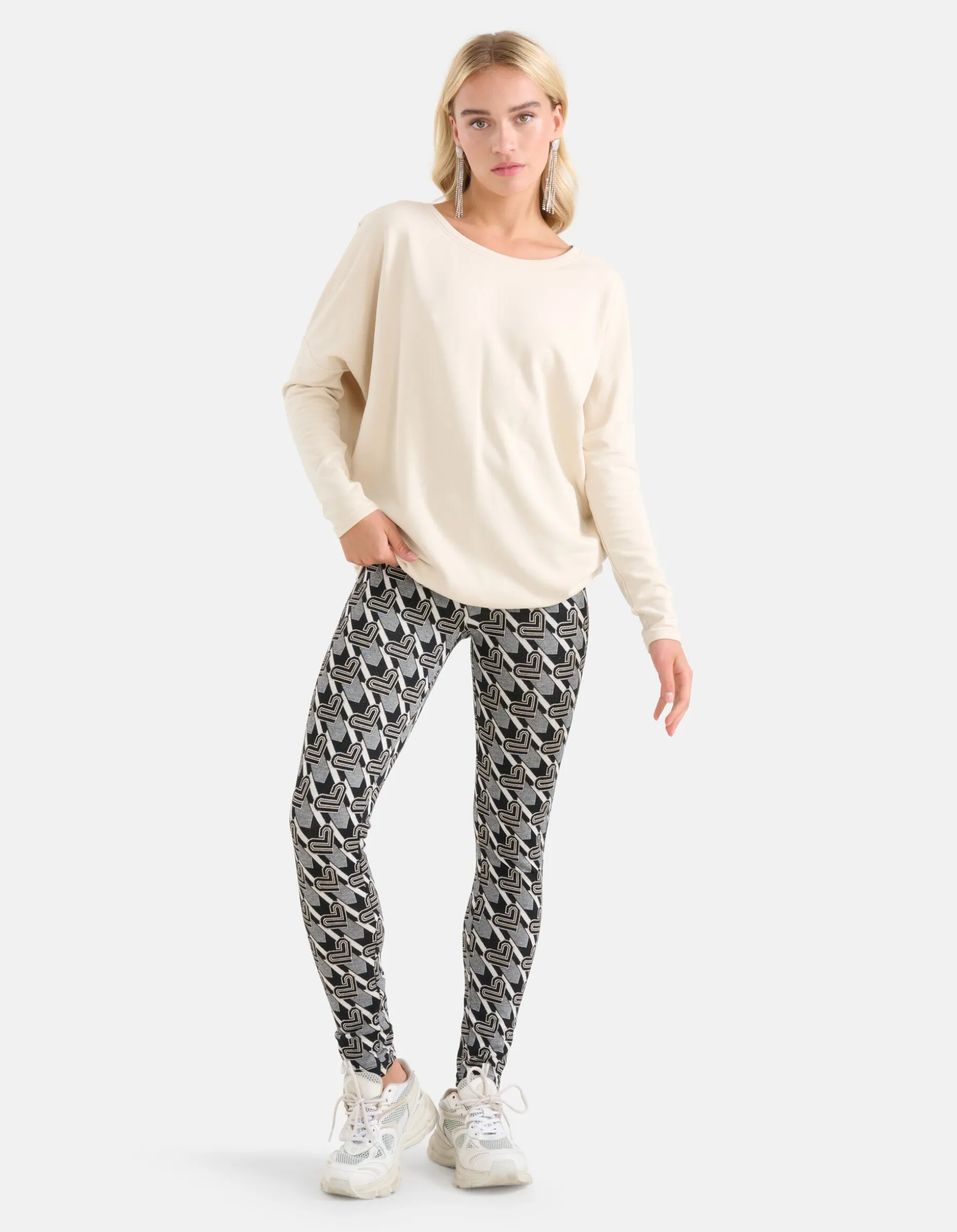 Basis Oversized Top Gebroken Wit