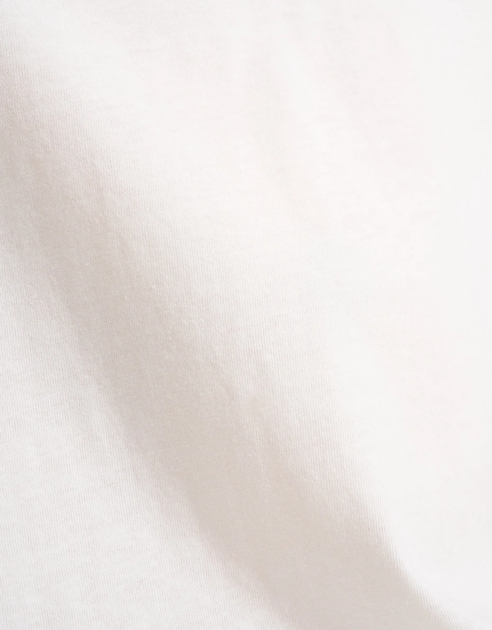 Basis Turn Up Sleeve T-shirt Gebroken Wit