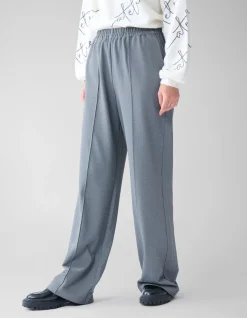 Basis Wide Leg Broek Grijs
