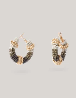 Beaded Oorbellen Beige