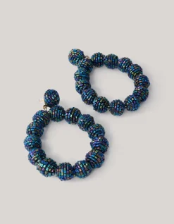 Beaded Oorbellen Donkerblauw