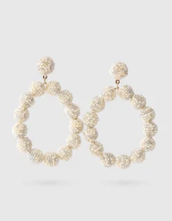 Beaded Oorbellen Gebroken Wit