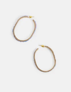 Beaded Oval Oorbellen Goud