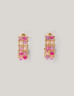 Beaded Strass Oorbellen Roze