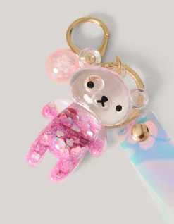 Beer Sleutelhanger Roze