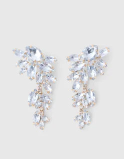 Big Strass Oorbellen Zilver
