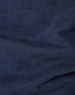 Block Structuur T-shirt Donkerblauw