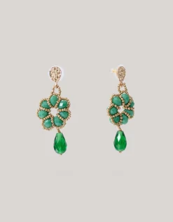 Boho Flower Oorbellen Groen