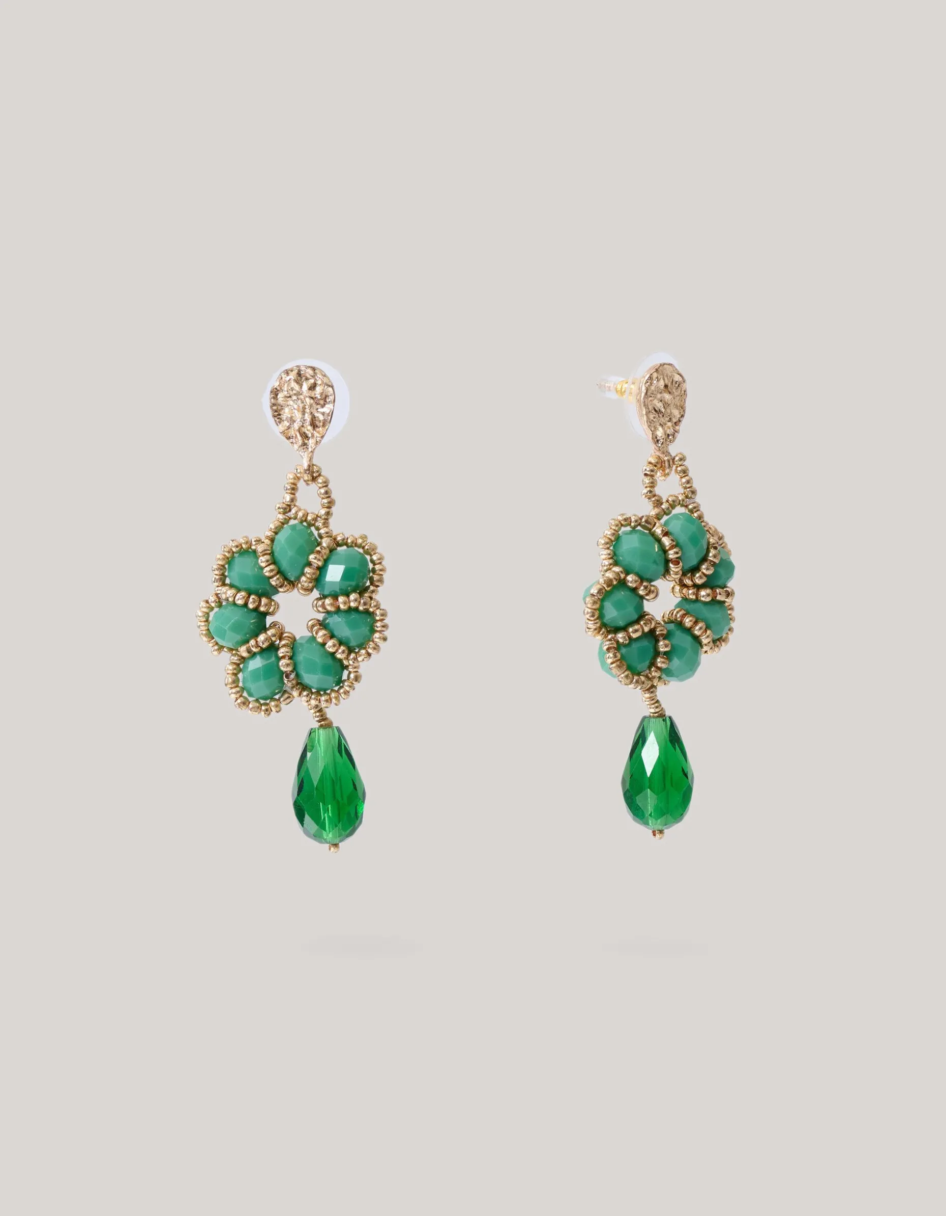 Boho Flower Oorbellen Groen