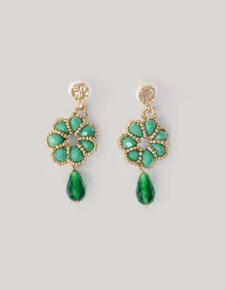 Boho Flower Oorbellen Groen
