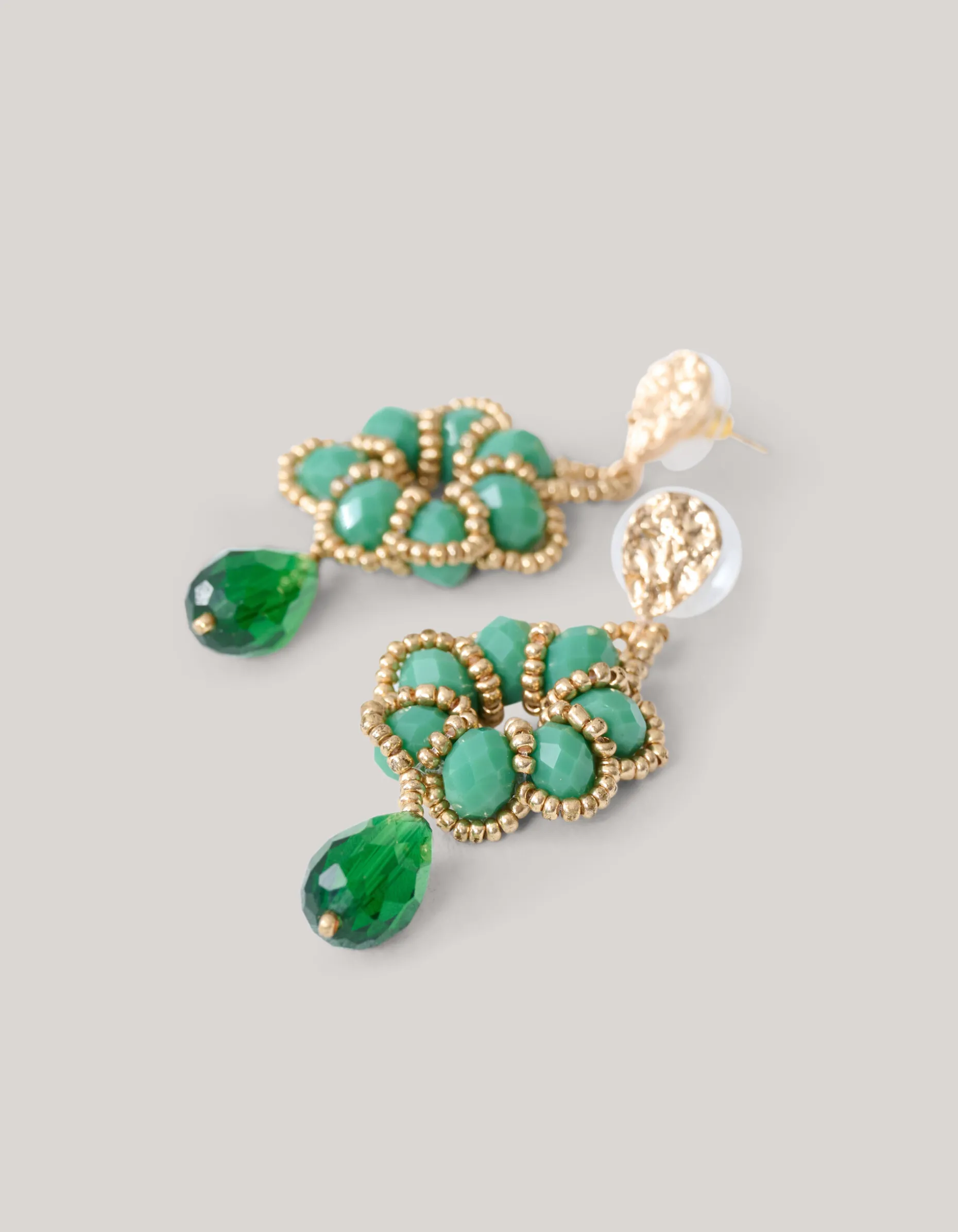 Boho Flower Oorbellen Groen