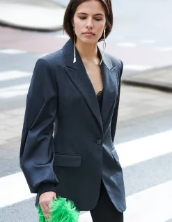 Bomber Sleeve Blazer Zwart