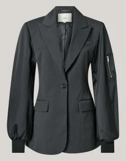 Bomber Sleeve Blazer Zwart