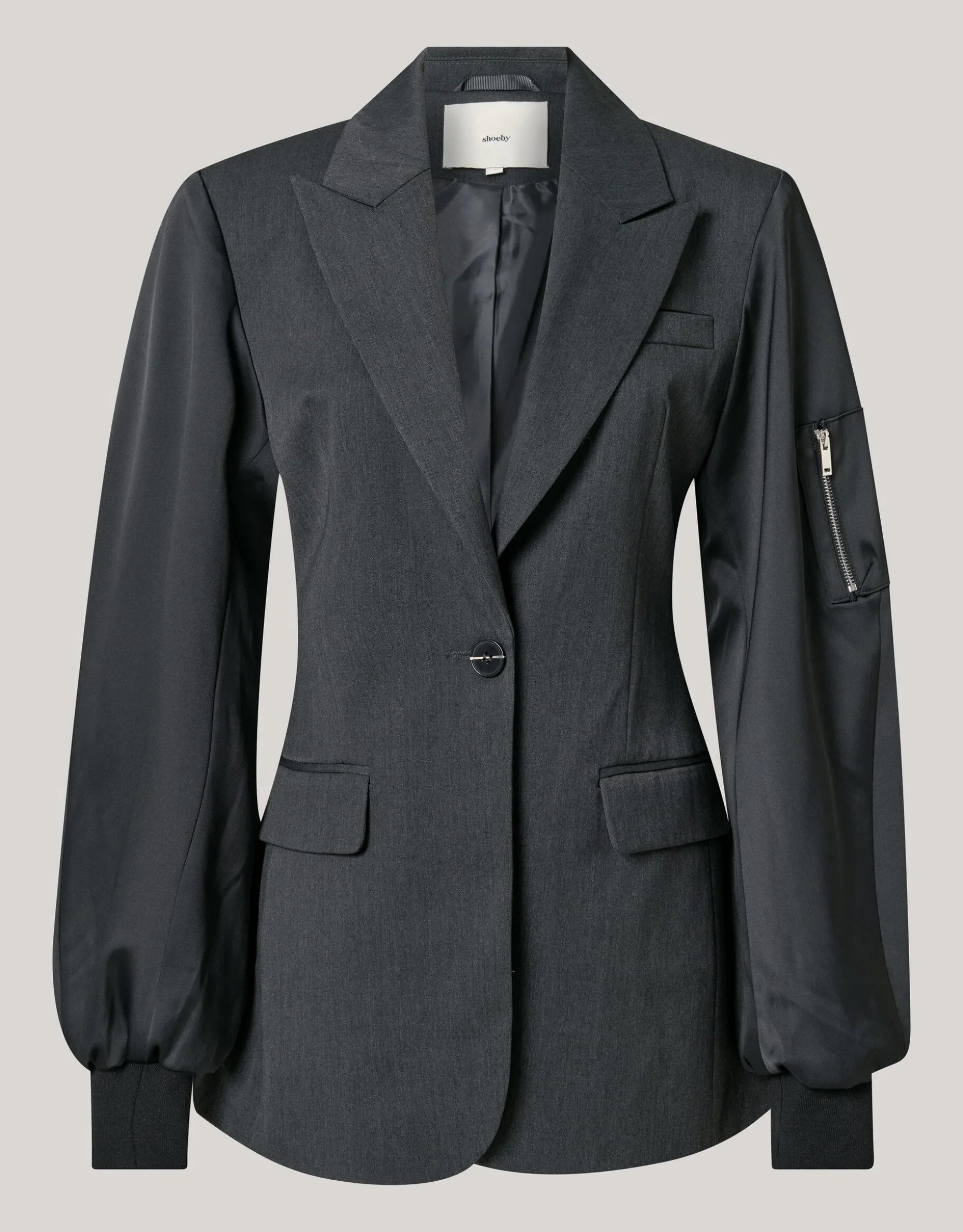 Bomber Sleeve Blazer Zwart