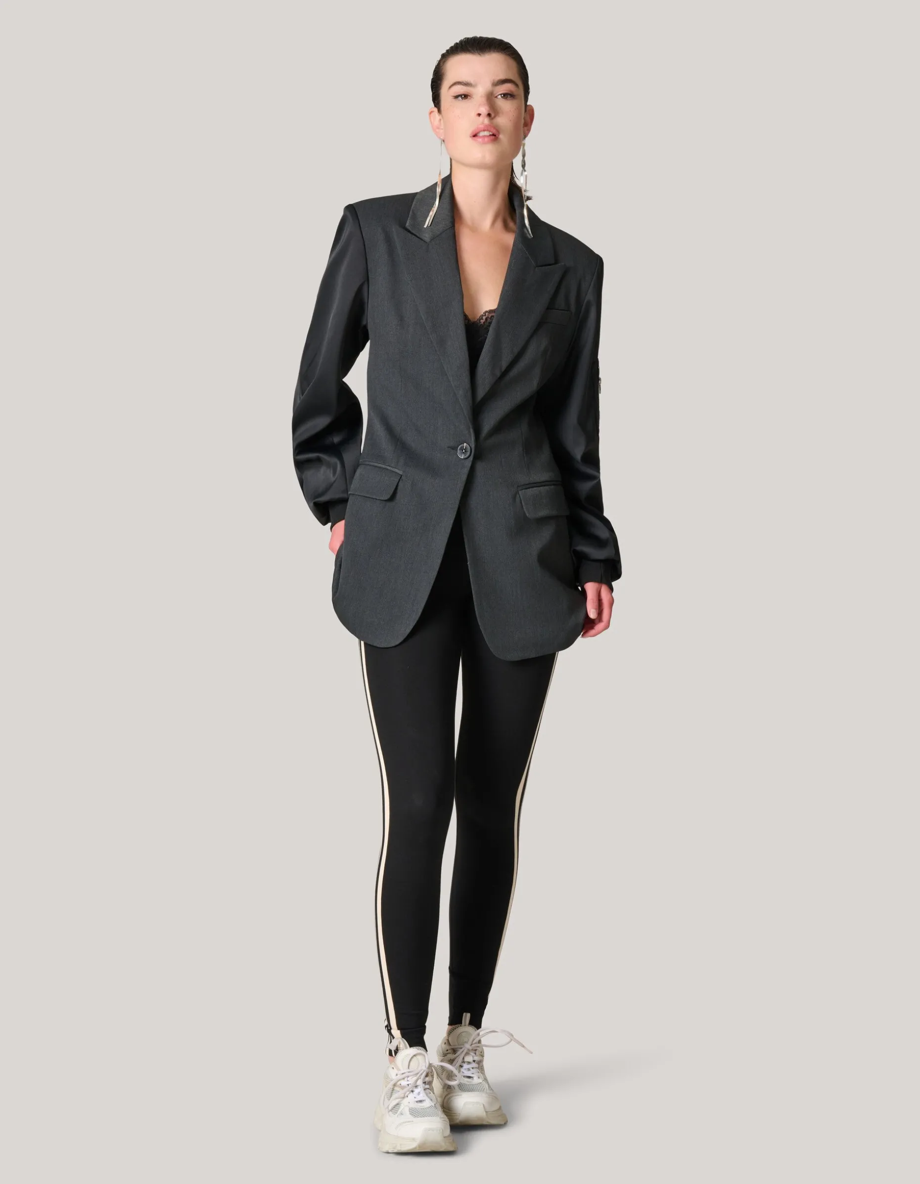 Bomber Sleeve Blazer Zwart