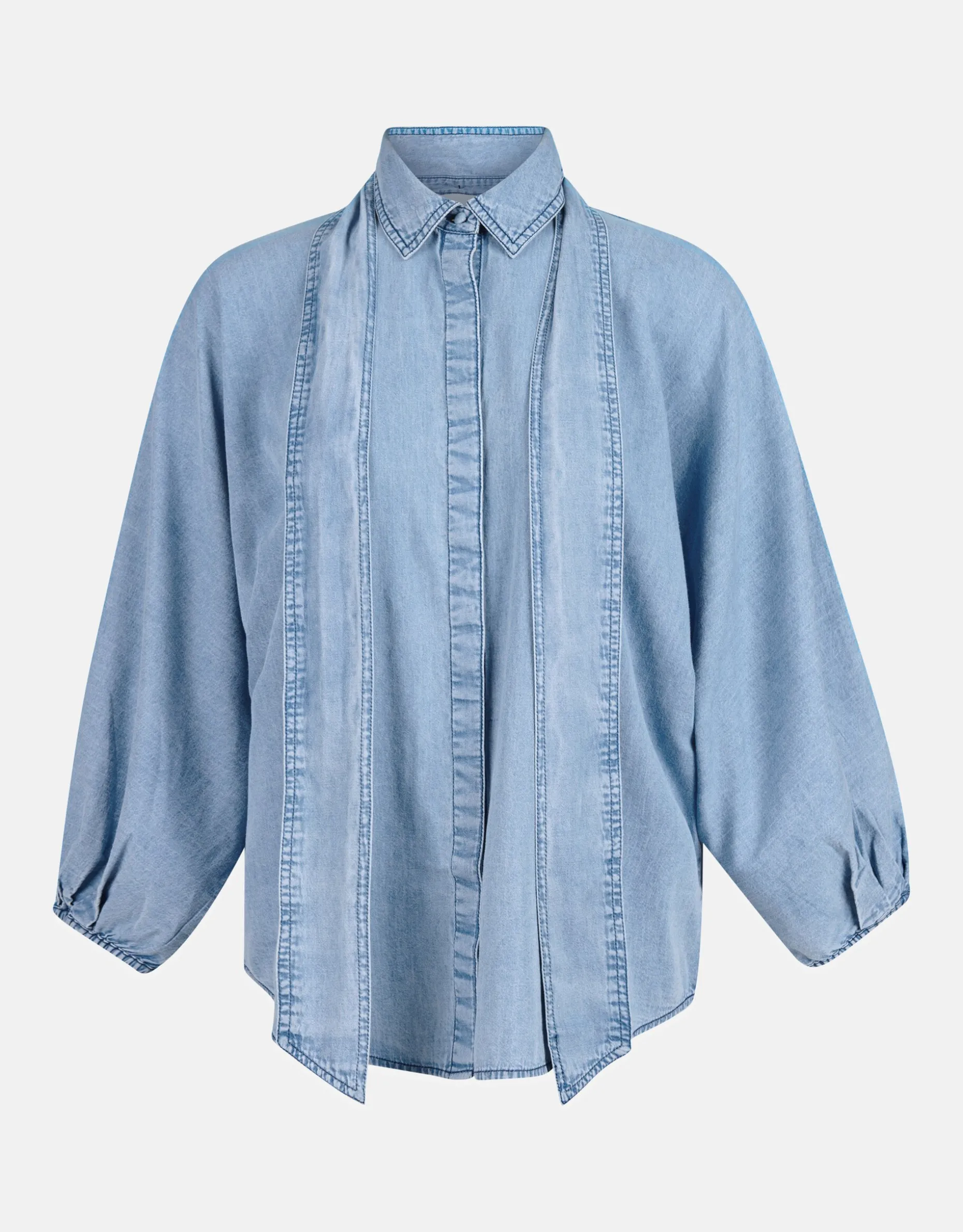 Bow Blouse Blauw By Mieke