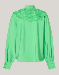 Bow Strass Blouse Groen