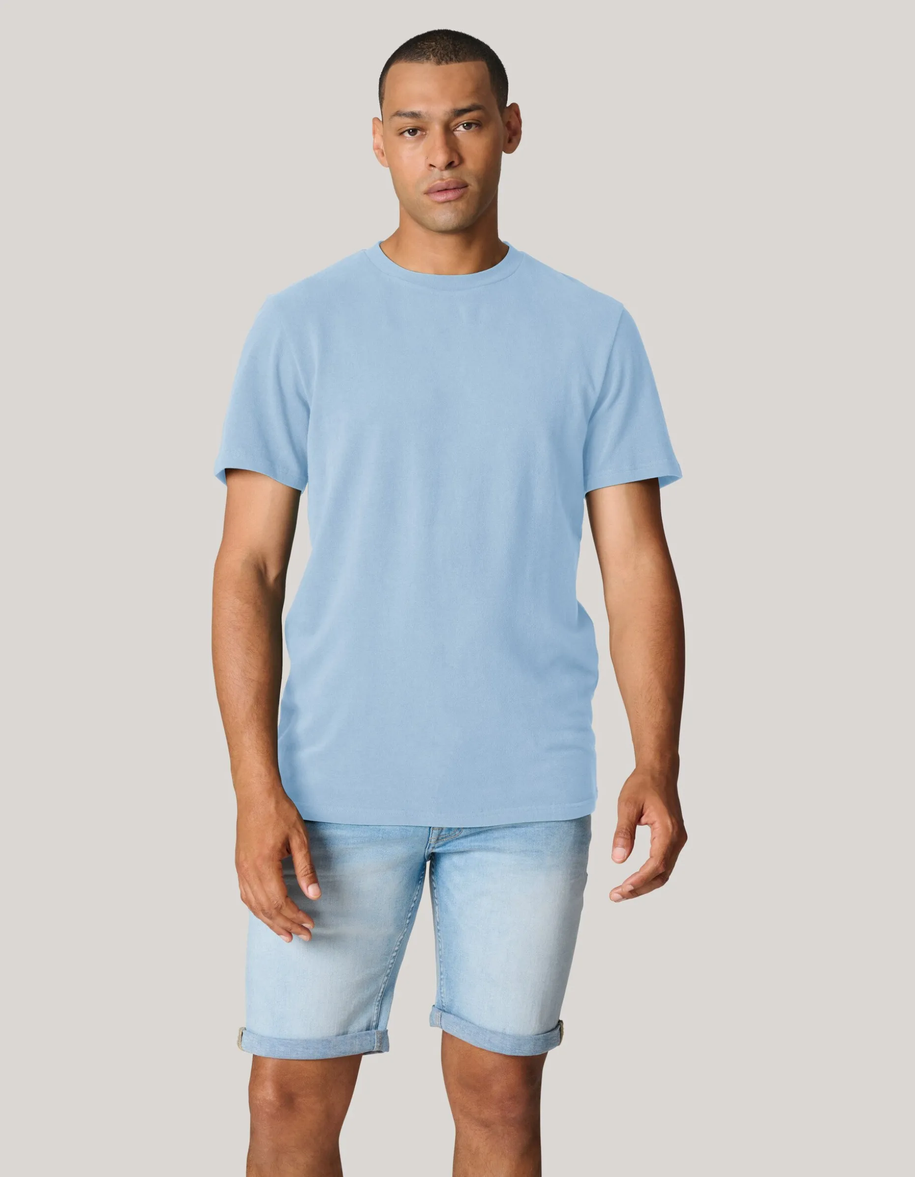 Brushed T-shirt Lichtblauw