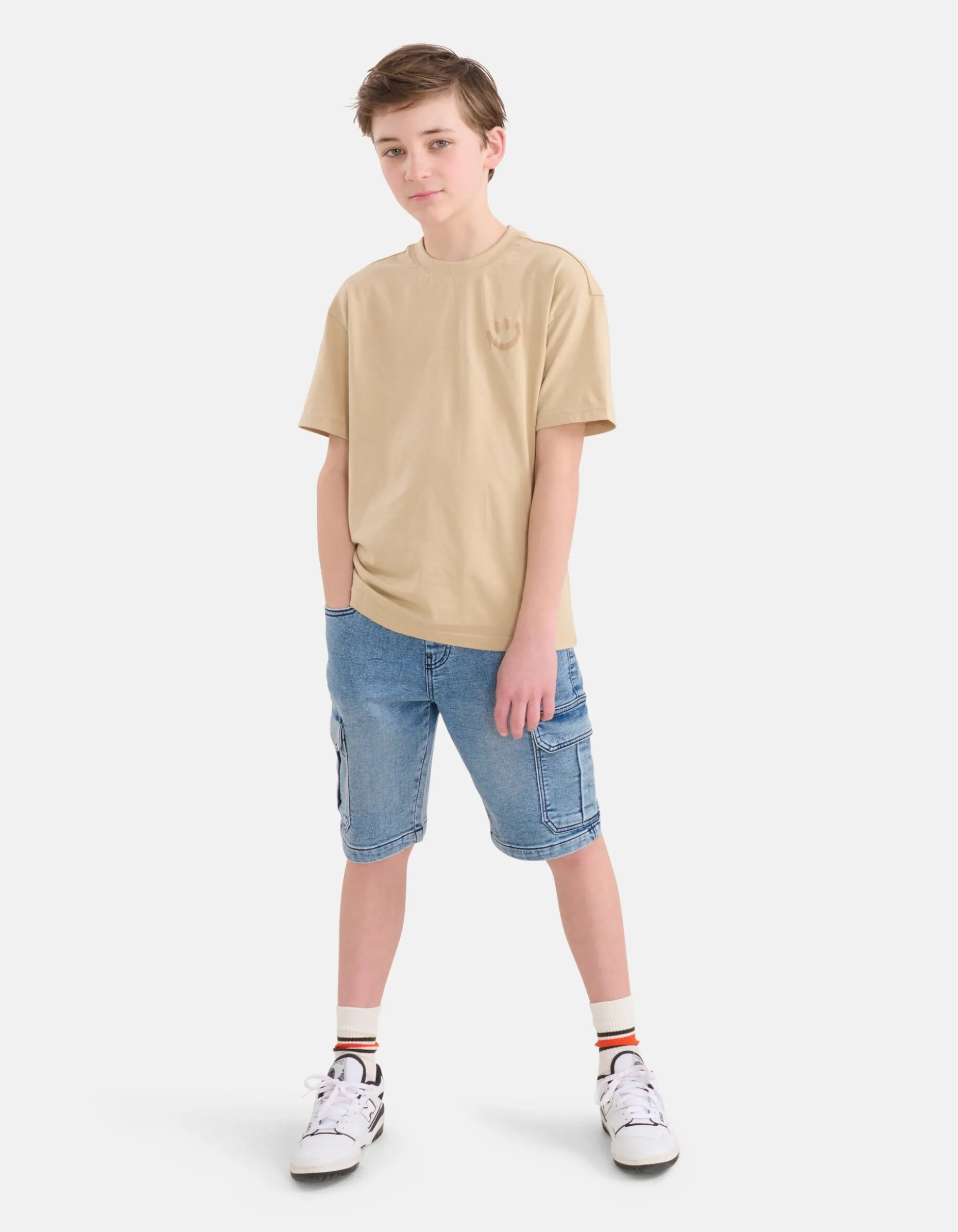 Cargo Jog Denim Short Mediumstone