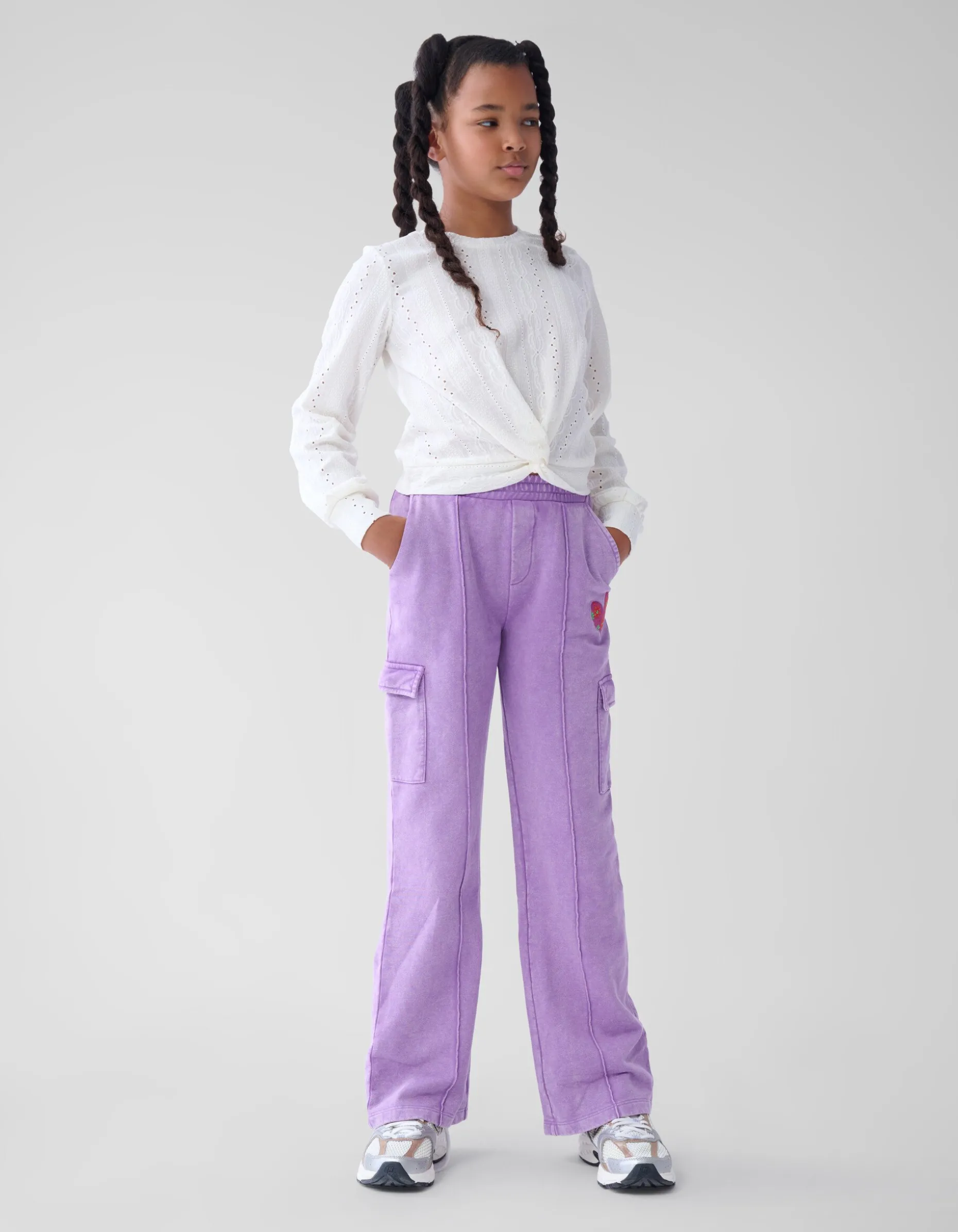 Cargo Wide Leg Broek Paars