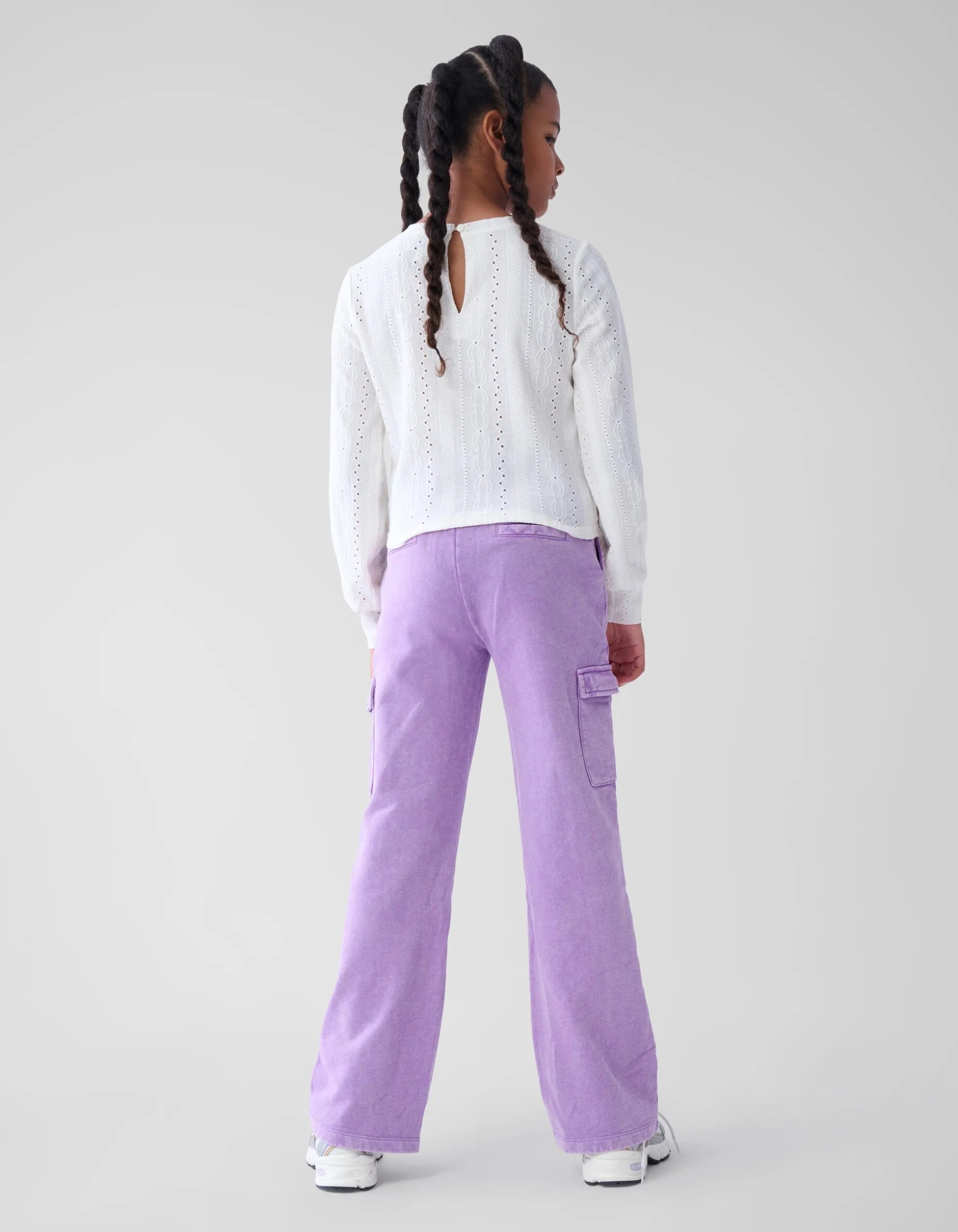 Cargo Wide Leg Broek Paars