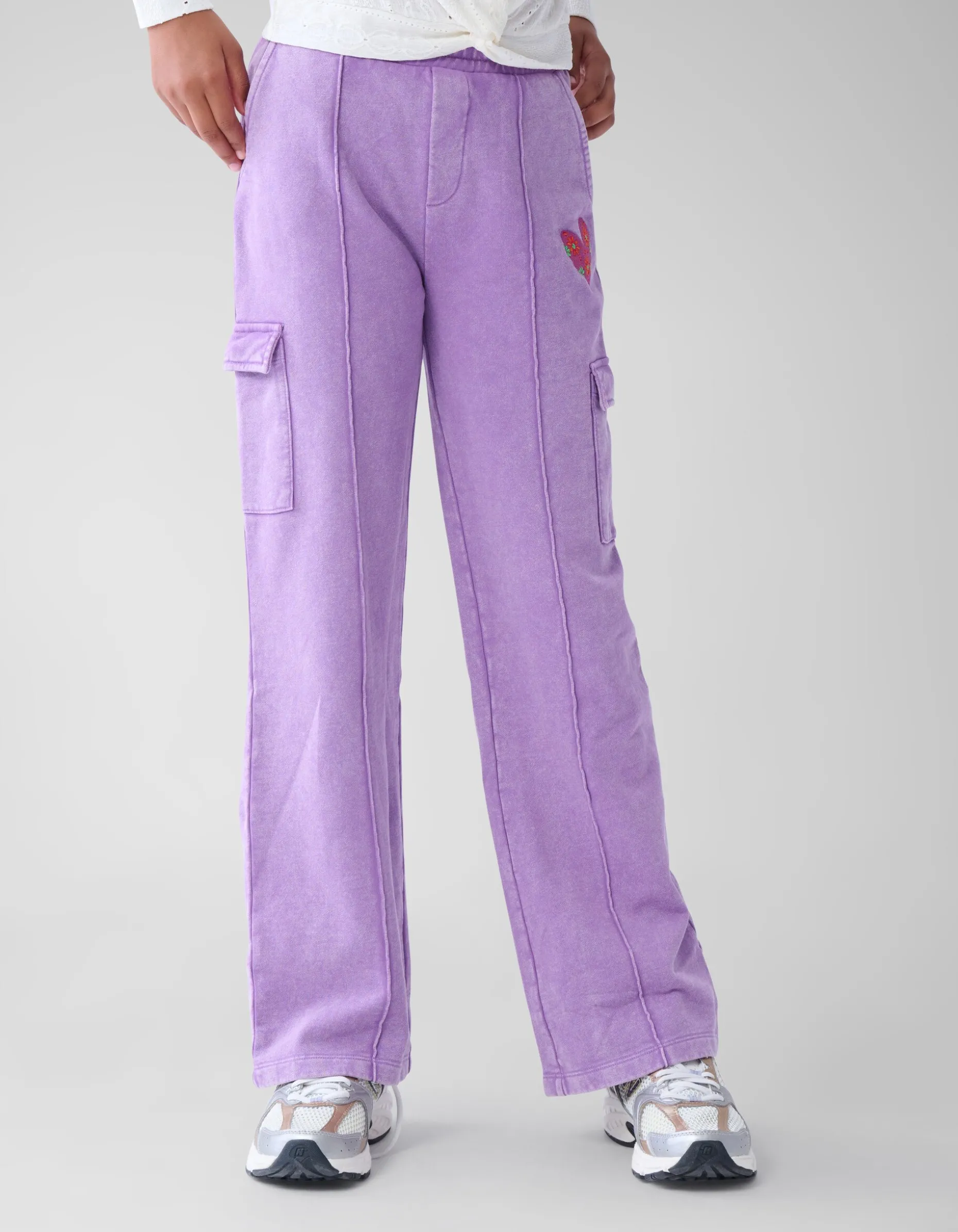 Cargo Wide Leg Broek Paars