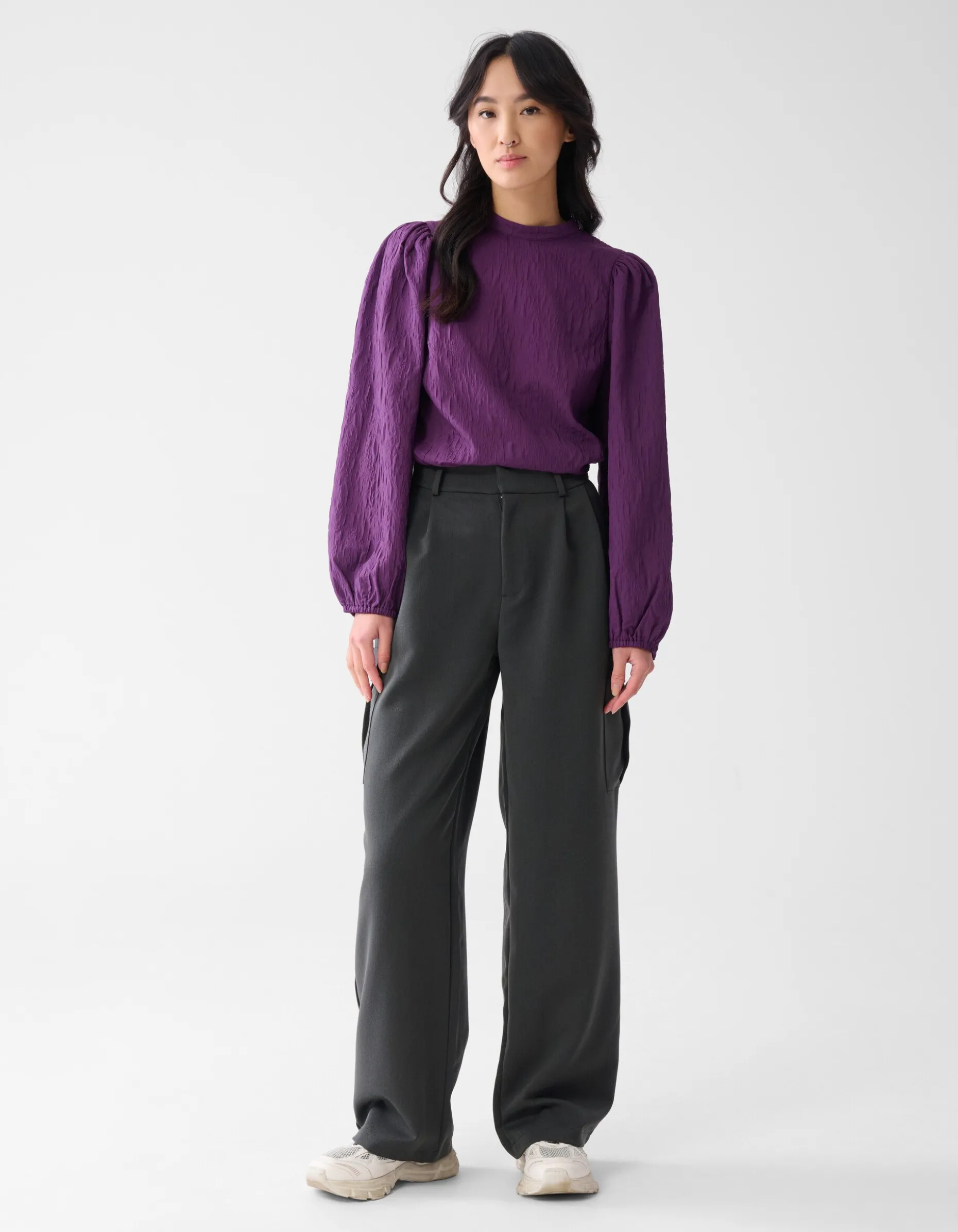 Cargo Wide Leg fit Broek Donkergrijs
