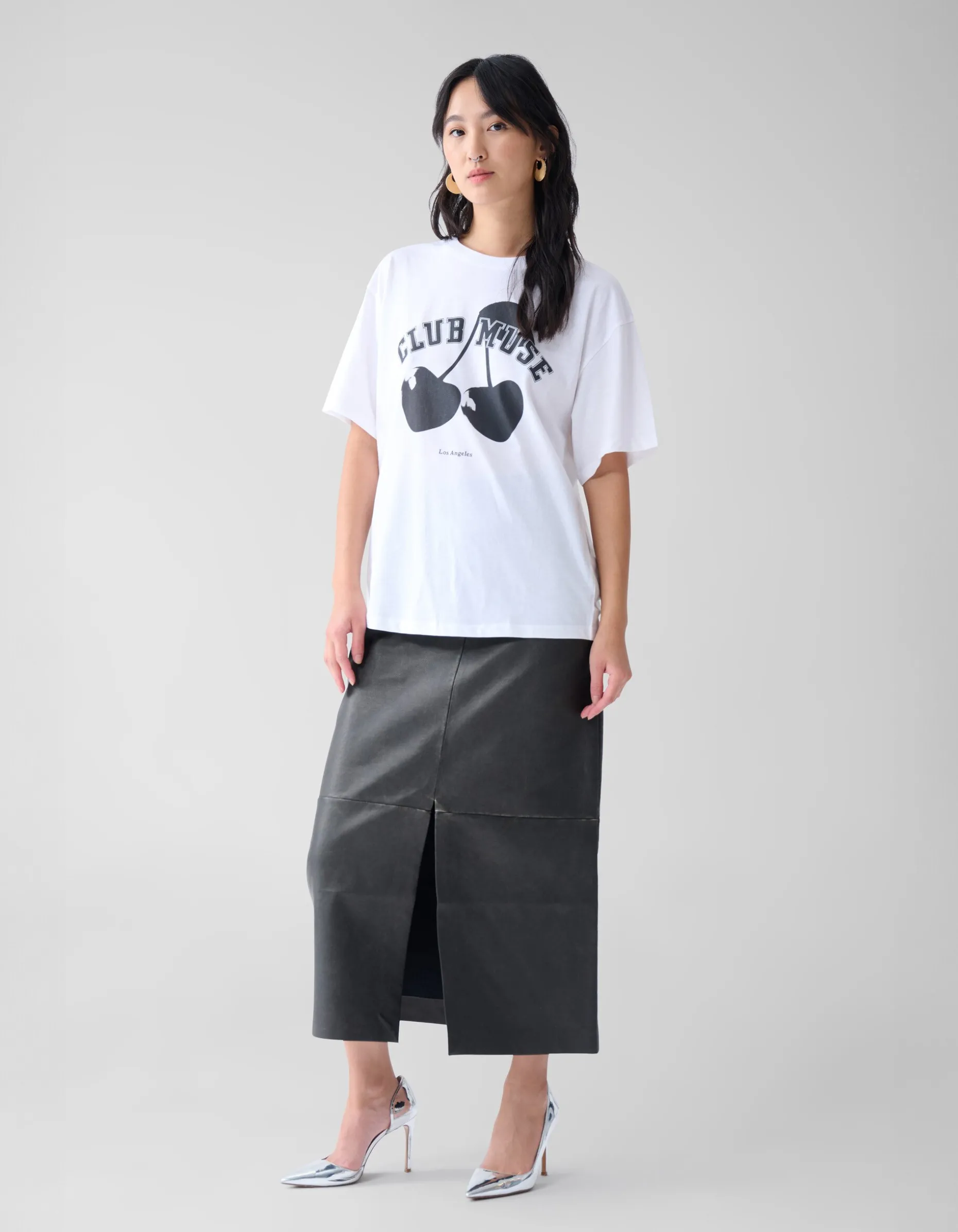 Cherry Artwork T-shirt Wit