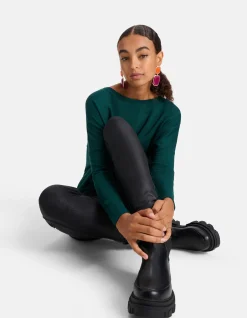 Coated Legging Zwart