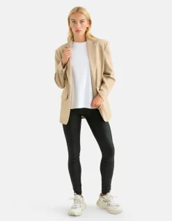 Coated Legging Zwart