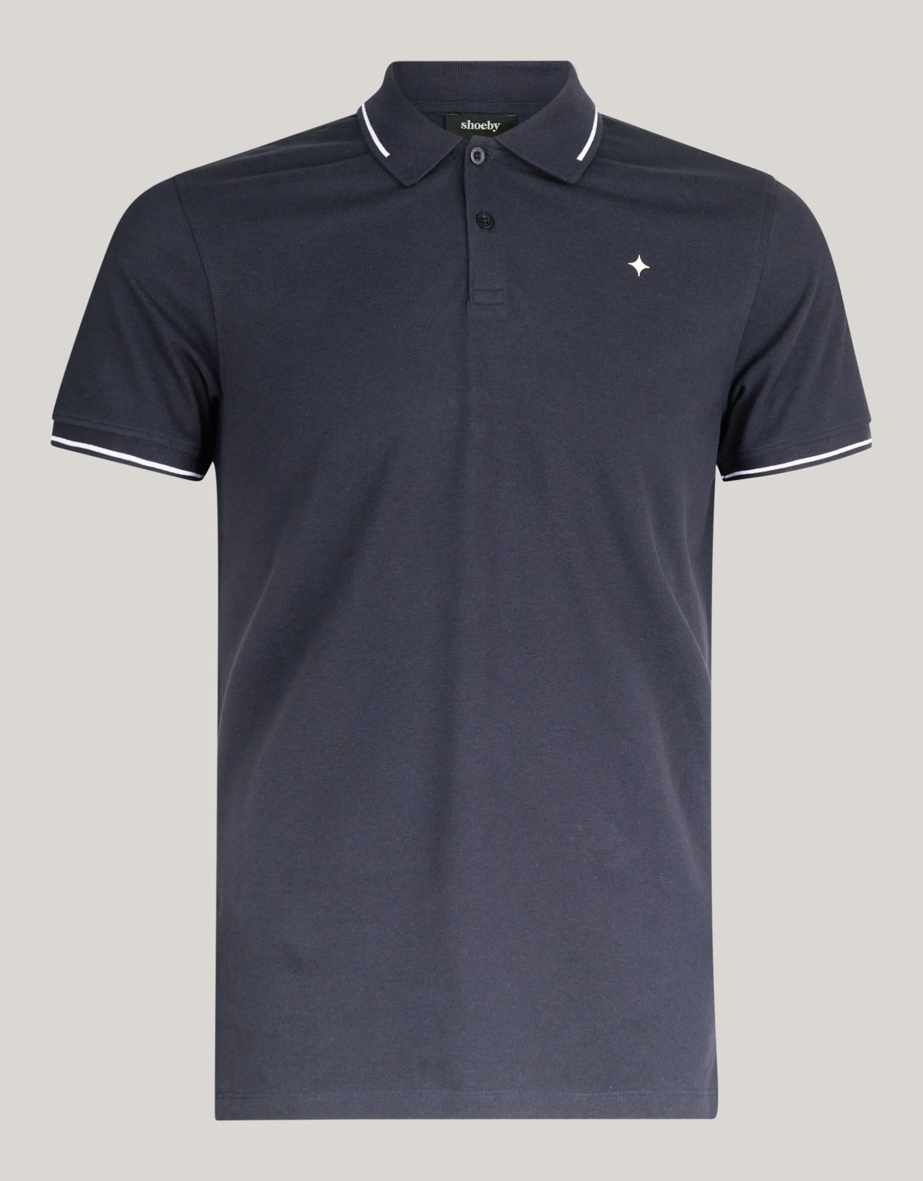 Contrast Pique Polo Donkergrijs