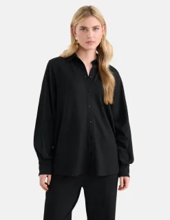 Crinkle Blouse Zwart